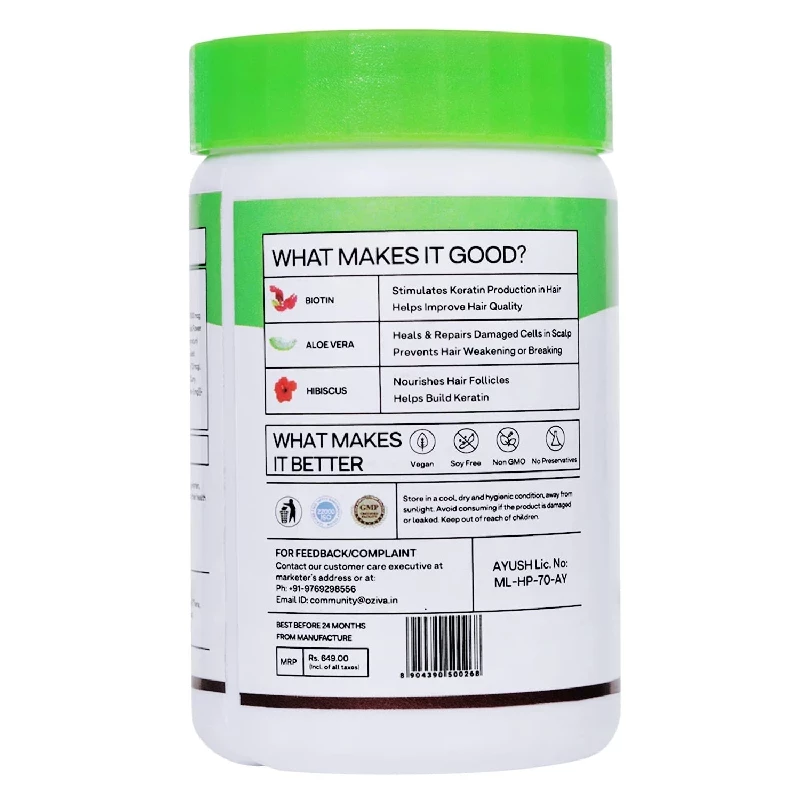 Oziva Plant Based Biotin Xtra Capsules, 240 g-6.webp